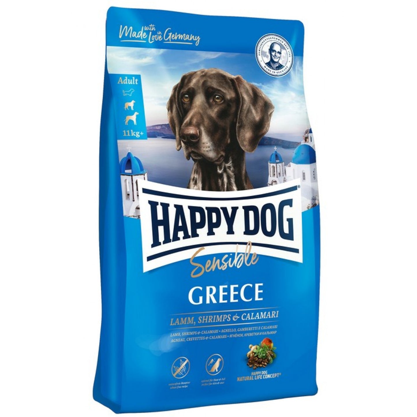 Хепи дог Greece - суха храна за кучета с агне,скариди и калмари