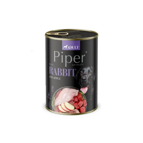 Piper Adult - консервирана храна за кучета с заешко и ябълки - 6 броя х 800 гр.