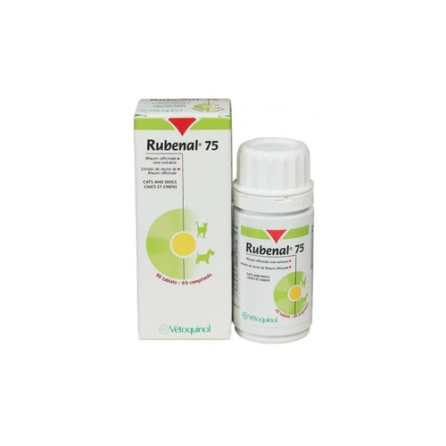 Vetoquinol Rubenal 75 - Хранителна добавка за кучета и котки с хронична бъбречна недостатъчност – 60 таблетки