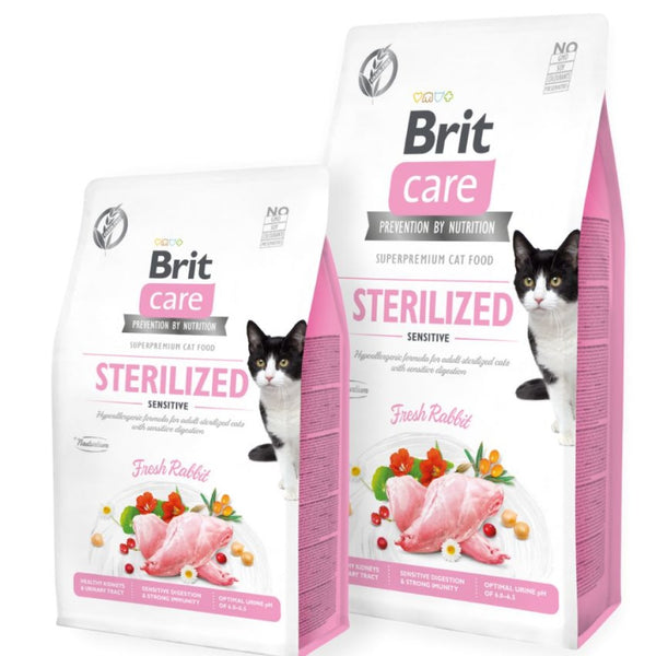Brit Care - суха храна за кастрирани котки с прясно заешко и зеленчуци