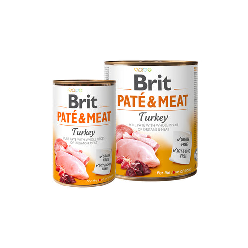 Brit PATÉ & MEAT - консервирана храна за кучета с прясно пуешко - 6 броя х 400 гр. или 6 броя х 800 гр.